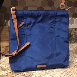 NWOT Navy Vinyl Vera Bradley Crossbody Purse with leather straps